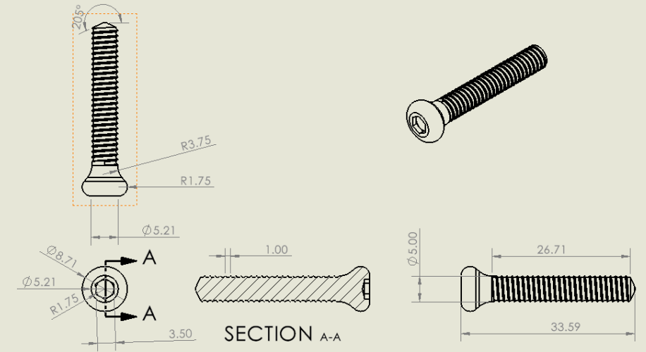 Isometric view of intramedullary rod